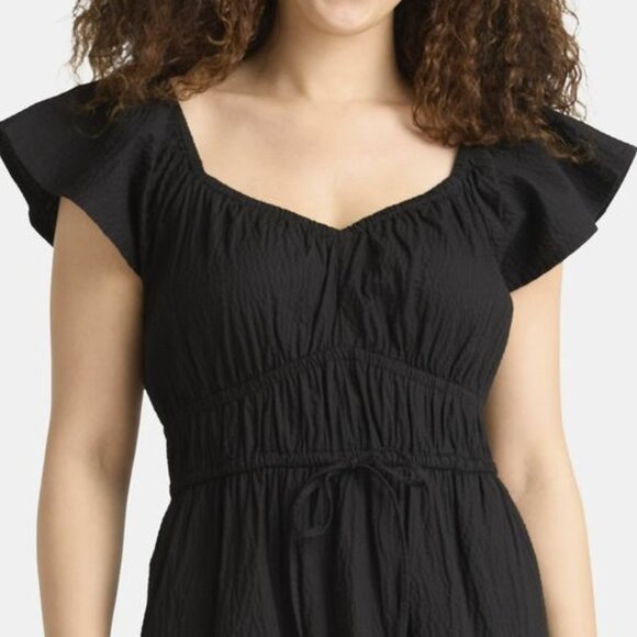 NWT, SZ L (12-14) COTTON Blend, Sweetheart Mini Dress, Black - Picture 3 of 3